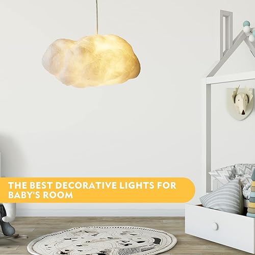 Miniatura 2 de Funteam Moderna lámpara colgante de nube blanca flotante de algodón nórdico lámpara de techo para niñas, sala de estar, dormitorio, hotel,