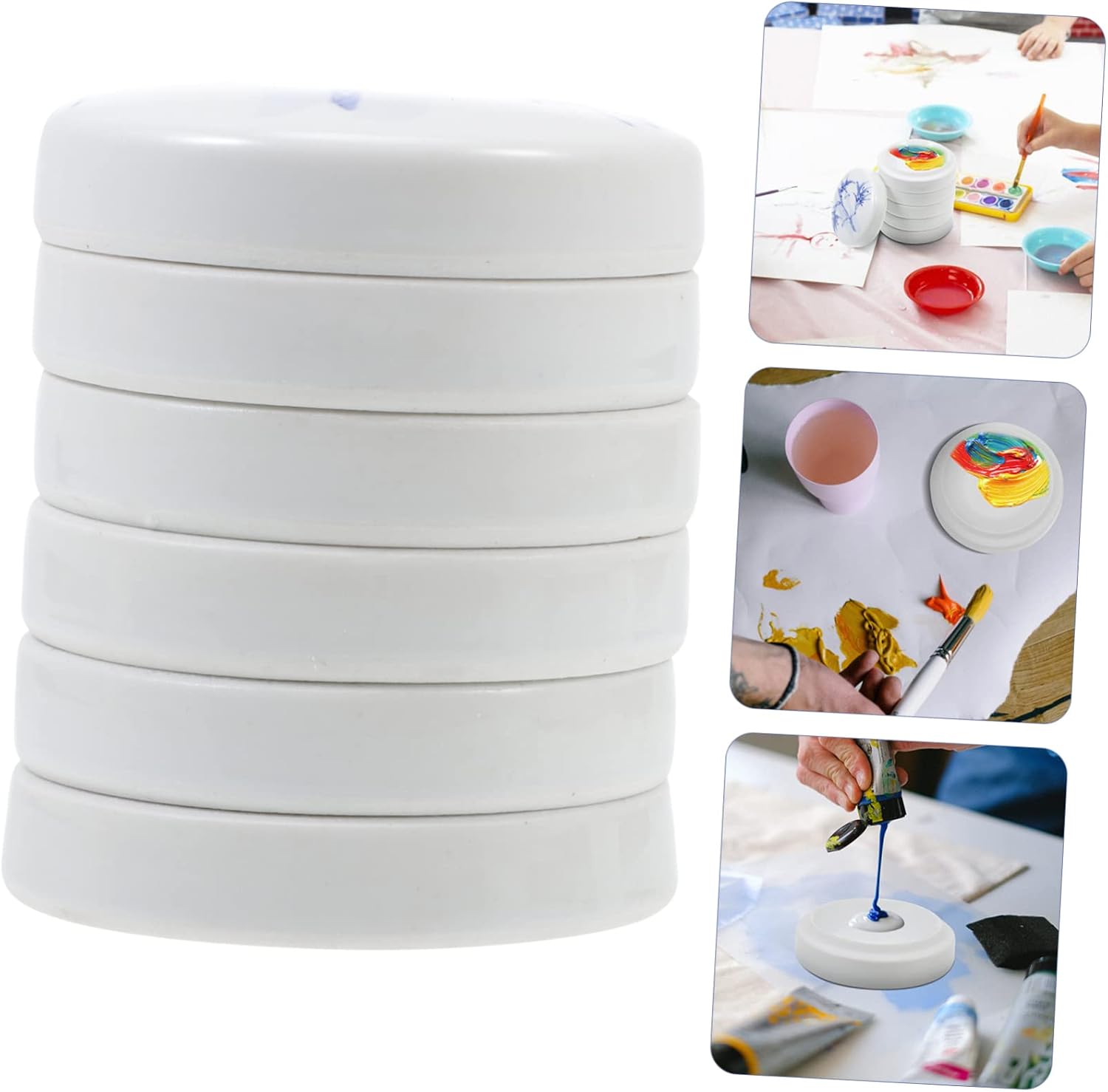 DOITOOL 1set Mixing Palette with Lid Lightweight Porcelain Painting Trays for Watercolor Oil Art Versatile Ink Dishes for Artists and Projects