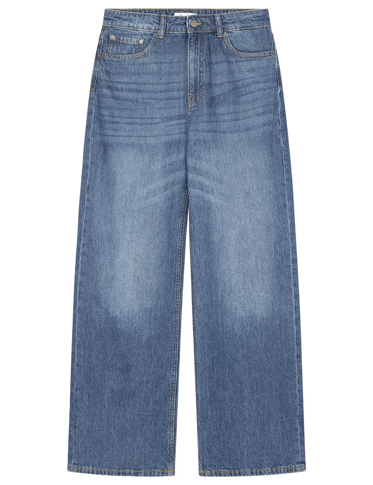 Jean wide leg bleu taille 44 en coton robuste et confortable - 4