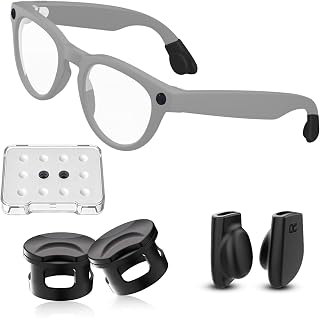 Adhiper Meta Wayfarer/Skyler/Headliner Gen2 및 Oakley Meta HSTN 스마트 안경 액세서리용 프라이버시 커버 및 실리콘 템플 그립, 미끄럼 방지 실리콘 안경 홀더 (블랙) | Headliner Gen2 & Oakley Meta HSTN Accessories, Anti-Slip Silicone Temple Holders,Anti-Falling, Reducing Embarrassment