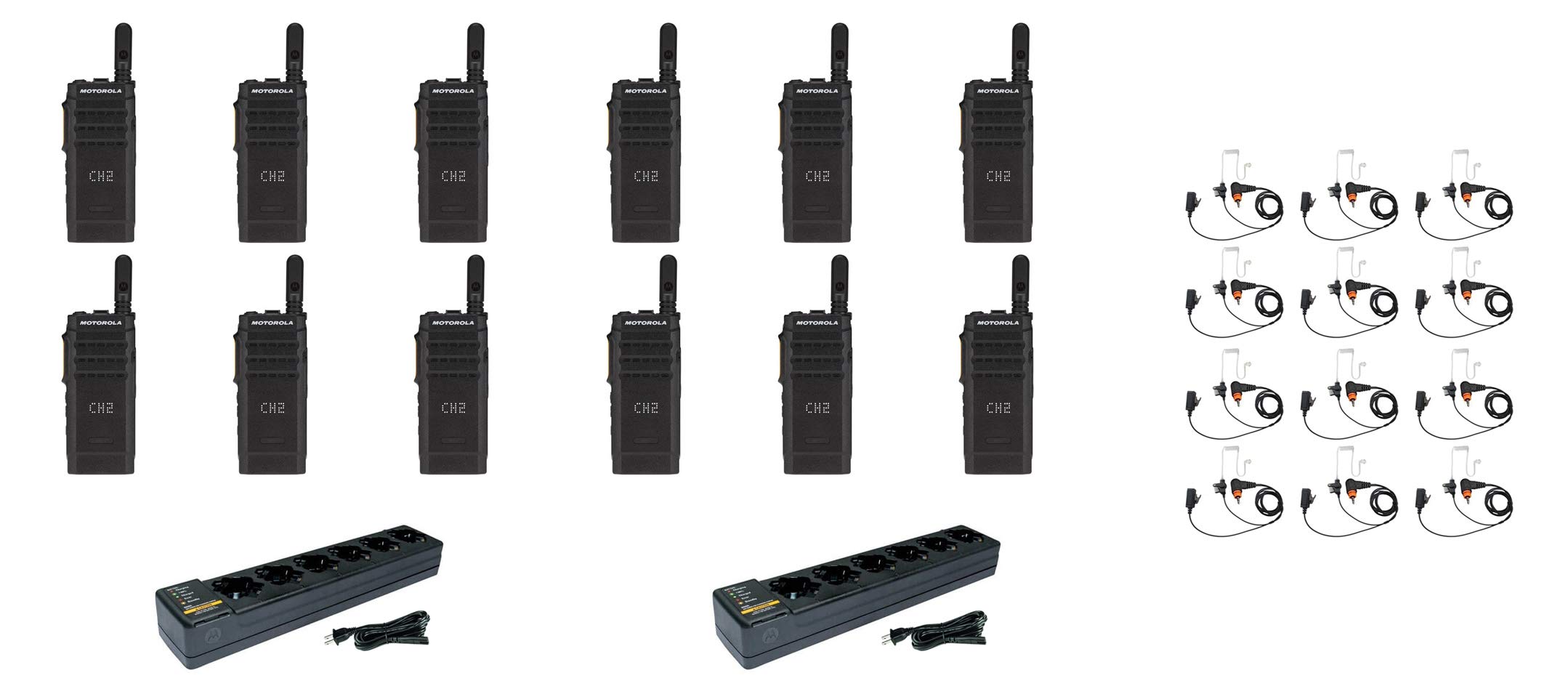 SL300-U-SC-99 UHF 403-470MHz 99 Channel 3 Watt Digital DMR Display Radio with E346 Surveillance Headset and PMLN7101 Multi