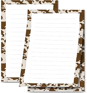 2 Pack Sticky Notes 4x6 in, Funny Large Notepads with Lines, Cute Self-Stick Memo Note Pads for Office, Home, Meeting Retro Brown Cowhide