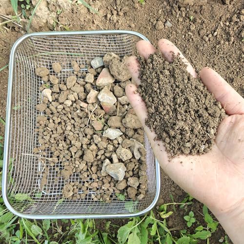 Gartensieb Edelstahl Erdsieb & Garten-Kompostsieb,Heavy Duty Gartensieb für Boden und Steine, Garten Rätsel perfekt für Gartenarbeit, Ideales Sieb zum Sieben und Filtern Kompost,Erde und Sand