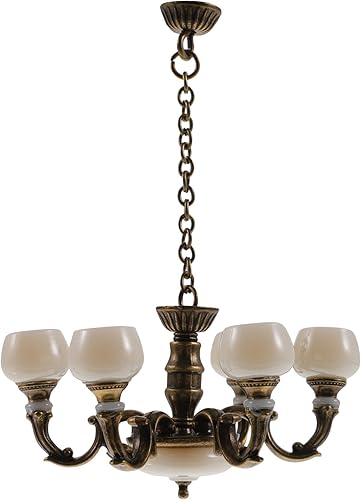 Miniatura 1 de VOSAREA Lámpara de araña en miniatura 112, lámpara de techo para casa de muñecas, lámpara colgante modelo de araña mini lámpara de techo para casa