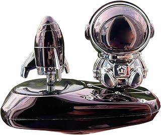 Astronaut Car Air Freshener – Solar Powered Rotating Aromatic Diffuser for Car Interior Dashboard, 2025 New Decoration & Accessories for Men, Women, and Creative Design Enthusiast (Gunmetal, Gardenia)