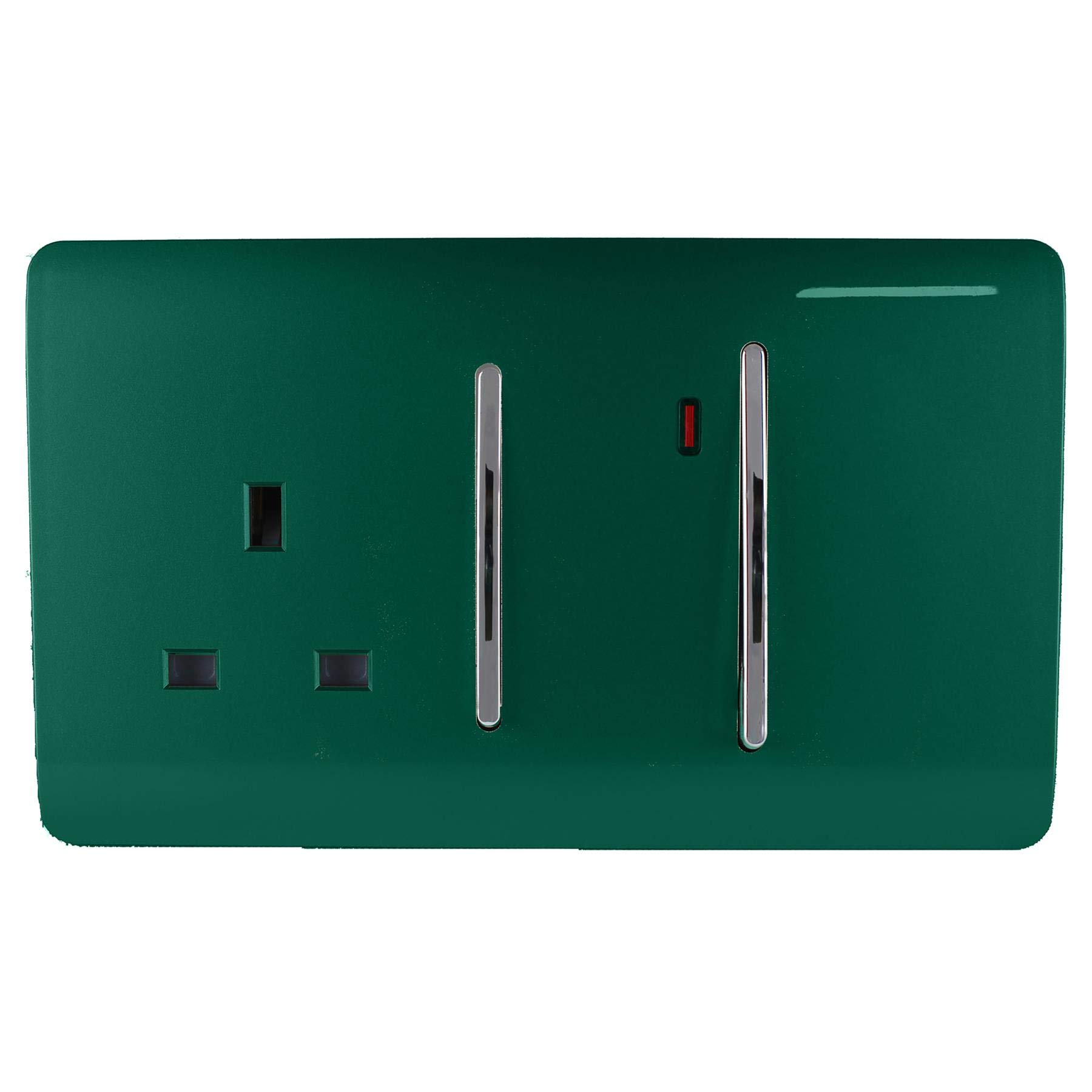 Trendi Switch Dark Green Trendi Artistic Modern Glossy 45 A Cooker Switch & Plug Socket Inc Neon Insert