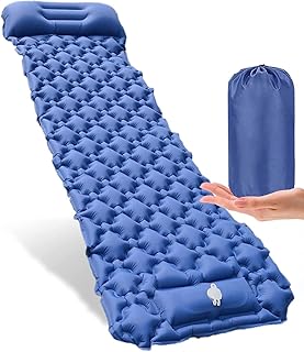 Rantizon Self Inflating Camping Mat, Portable Ultralight Sleeping Camping Mattress Inflatable Waterproof Sleeping Mat with Pillow, Camping Mat for Outdoor Backpacking Hiking Dark Blue