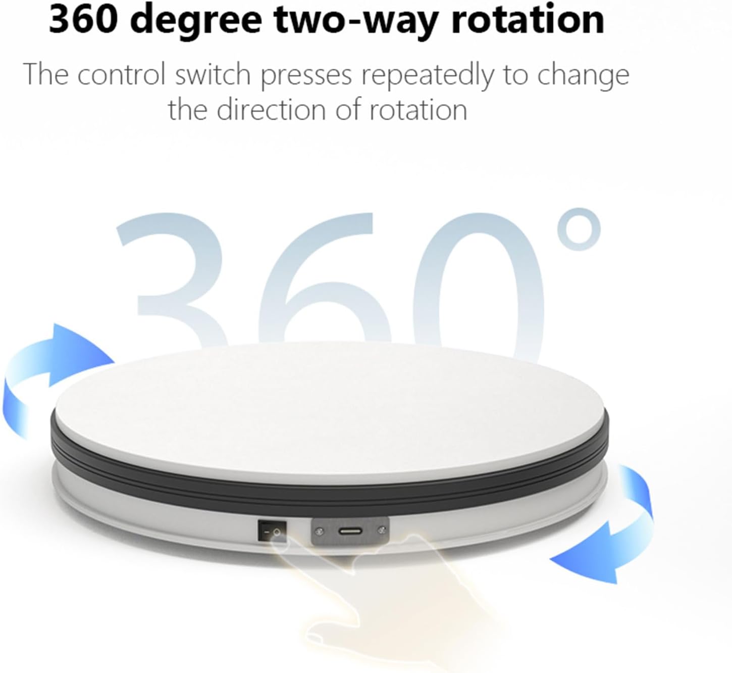 YVV White 13.8in Motorized Rotating Display Stand, 360° Electric Turntable for Photography, Product Display, Jewelry, Models, 22LB Load Capacity, USB Powered Spinning Display Platform