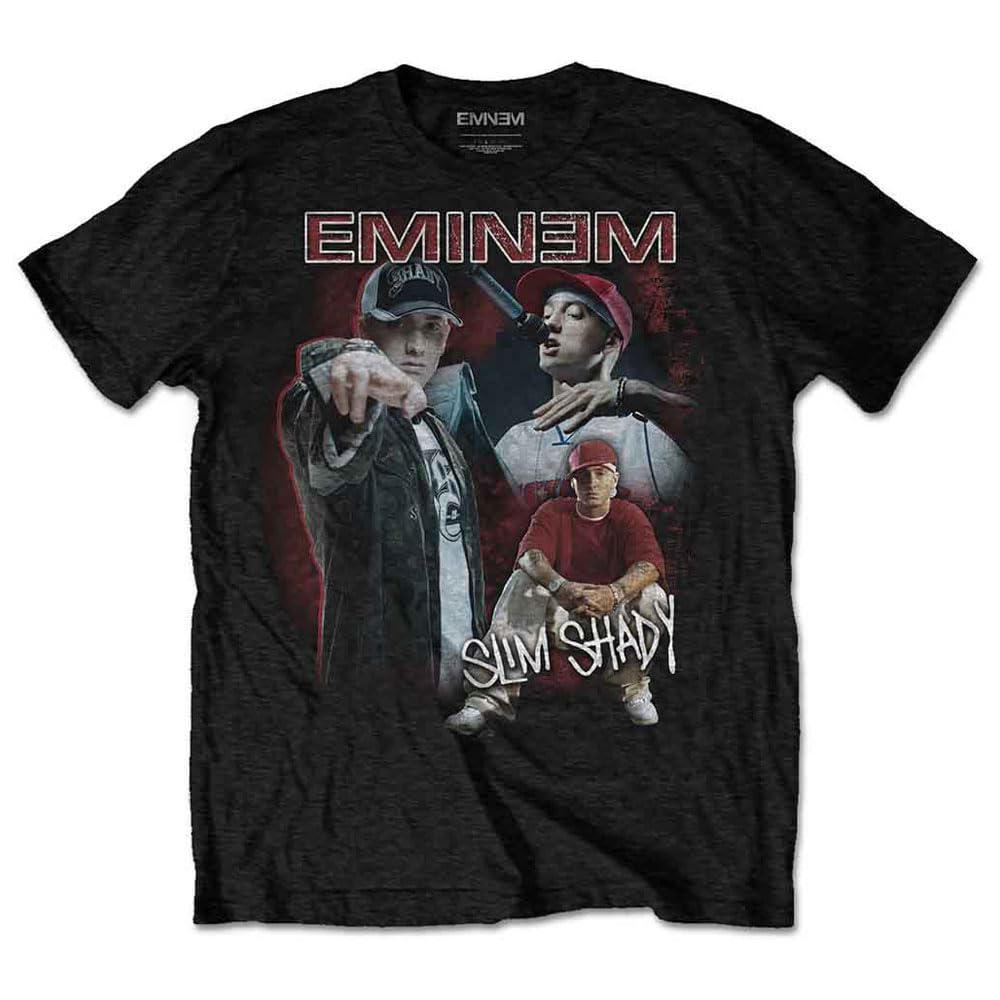 Rock Off Officially Licensed Products Men's Black Eminem Shady Homage T Shirt Xxl