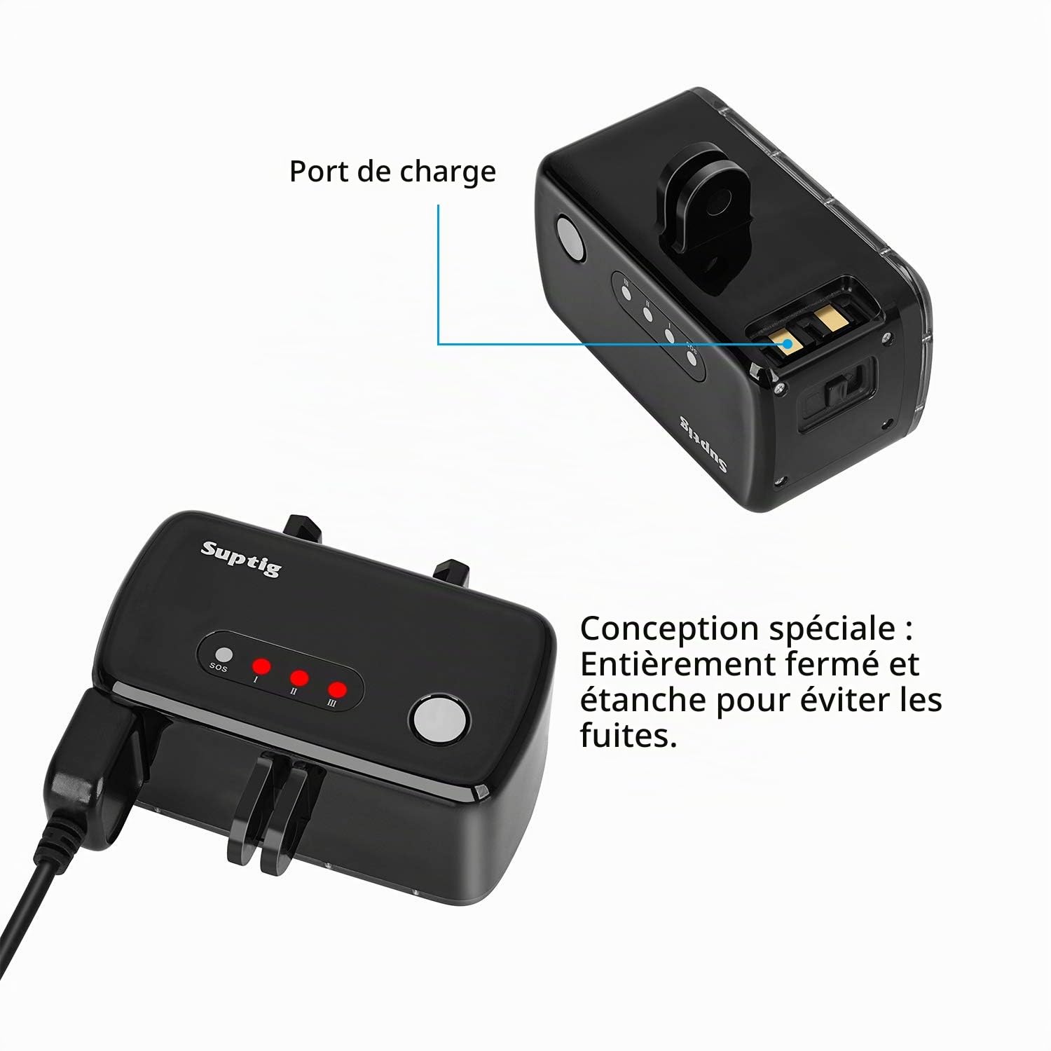 Suptig Lampe vidéo étanche à 30 LED Compatible avec Gopro Hero 13 Hero 12 Heor 11 Hero 10 Hero 9 Hero 8 Hero 7 Hero 5 Hero 6 Hero 4 et appareils Photo Reflex Canon Nikon Sony Olympus Étanche 55 m