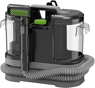 Limpiador de Tapicerias 500W 12,5 KPa, Aspiradora de Agua Tapiceria con Gran Depósito Extraíble de 1,8L de Agua Limpia y 0,8L de Agua Residual, Maquina Limpiar Tapicerias Coche Sofa Carpet (Negro)