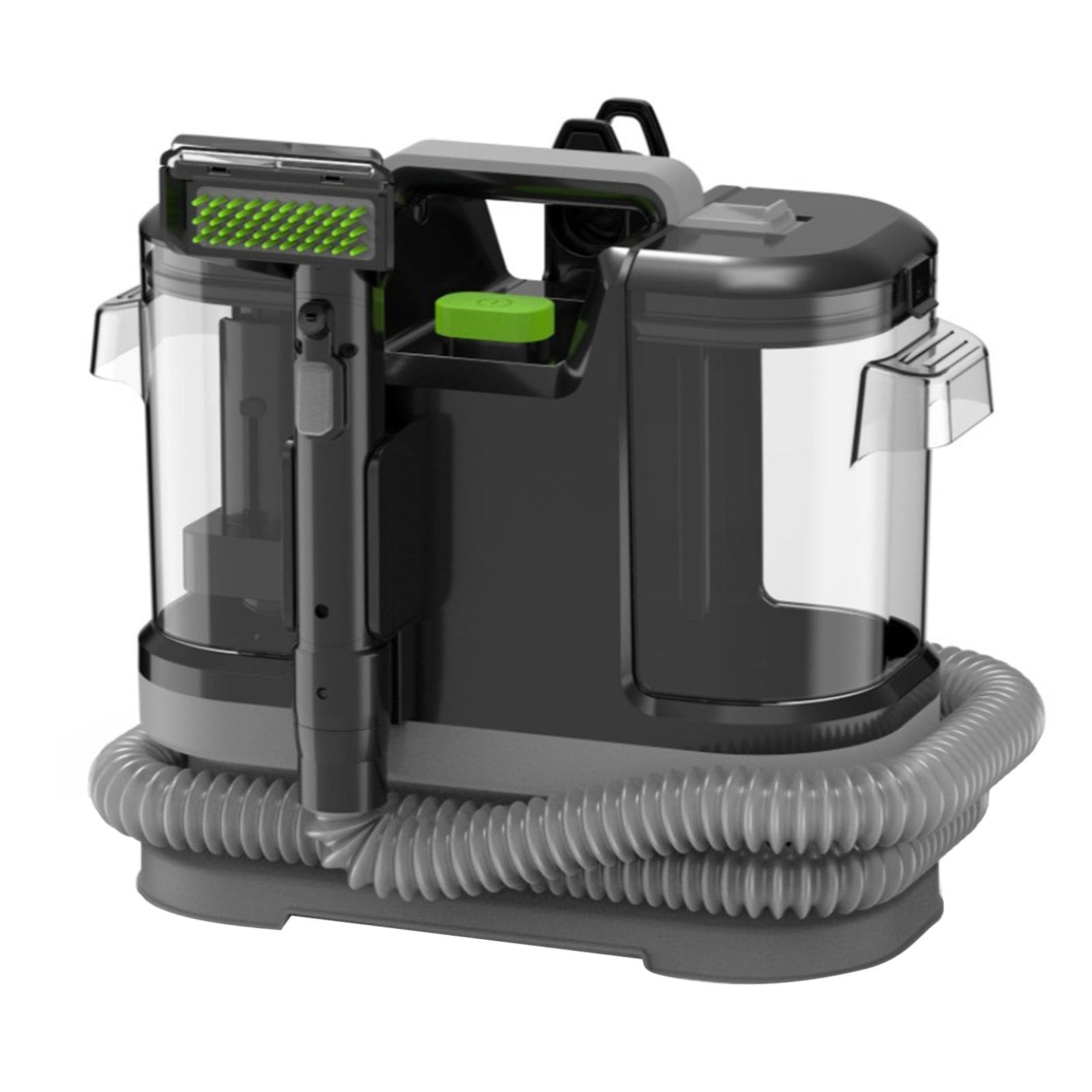 Limpiador de Tapicerias 500W 12,5 KPa, Aspiradora de Agua Tapiceria con Gran Depósito Extraíble de 1,8L de Agua Limpia y 0,8L de Agua Residual, Maquina Limpiar Tapicerias Coche Sofa Carpet (Negro)