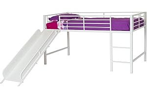DHP Junior Twin Metal Loft Bed with Slide