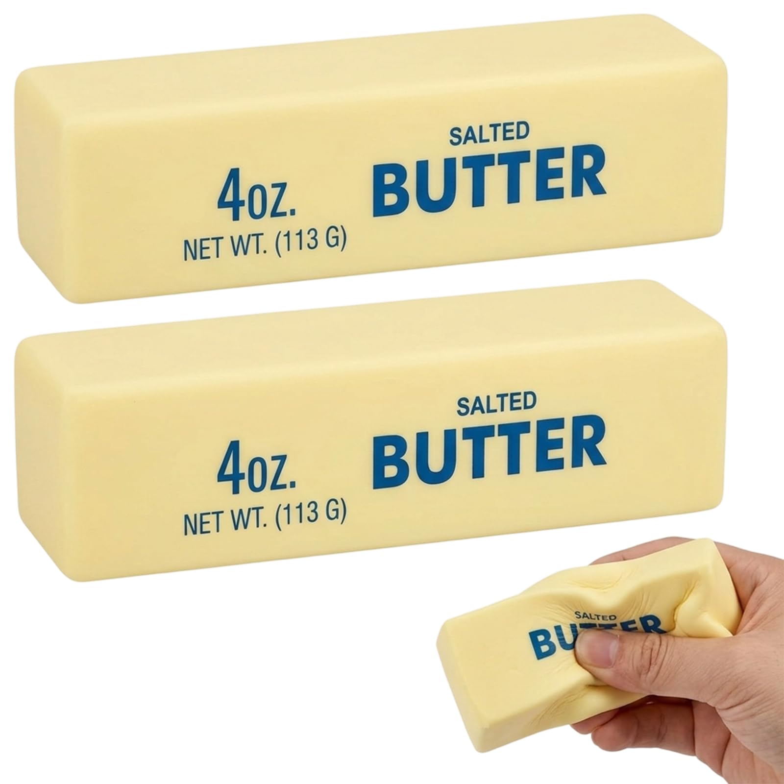 Butter‑Shaped Decor Ornaments, 2‑Piece Butter‑Style Decorative Items, Soft Textured Hand‑Held Pieces for Desktop Display, Office & Home Daily Use