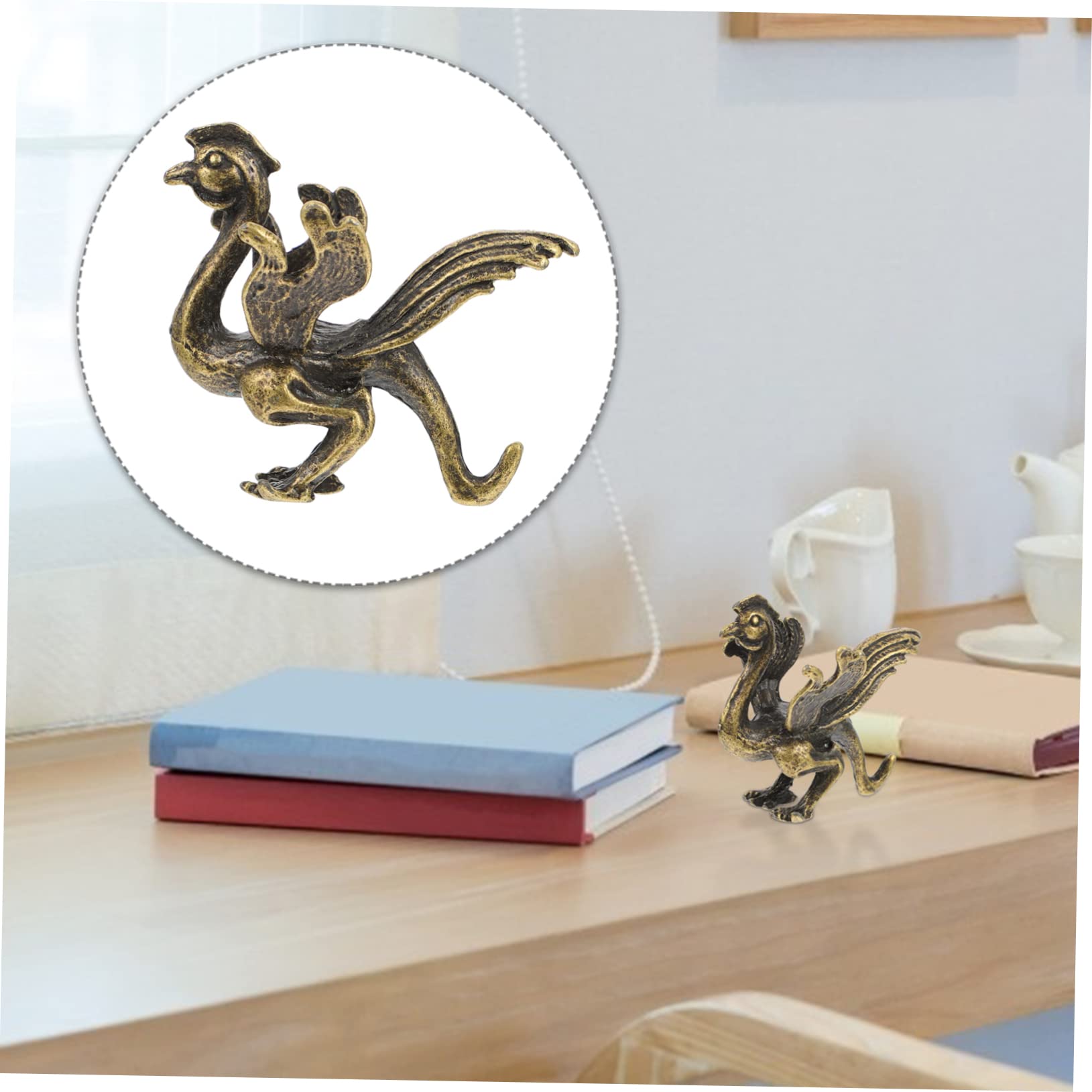 Statua Fenice In Ottone Vintage TOYANDONA - Scultura Da Tavolo Compatta, 6x3x5,5 Cm, Decorazione Casa, Ufficio O Vetrina, Regalo Originale