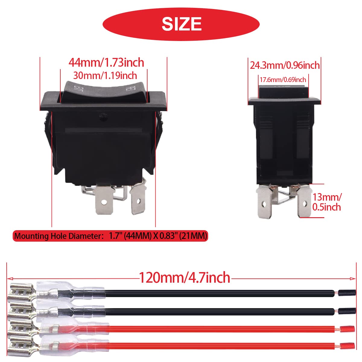 Jack Rocker Application Jack Black 3Pcs Momentary RV Jack Rocker Switch 20A 12V DC Reversing ...