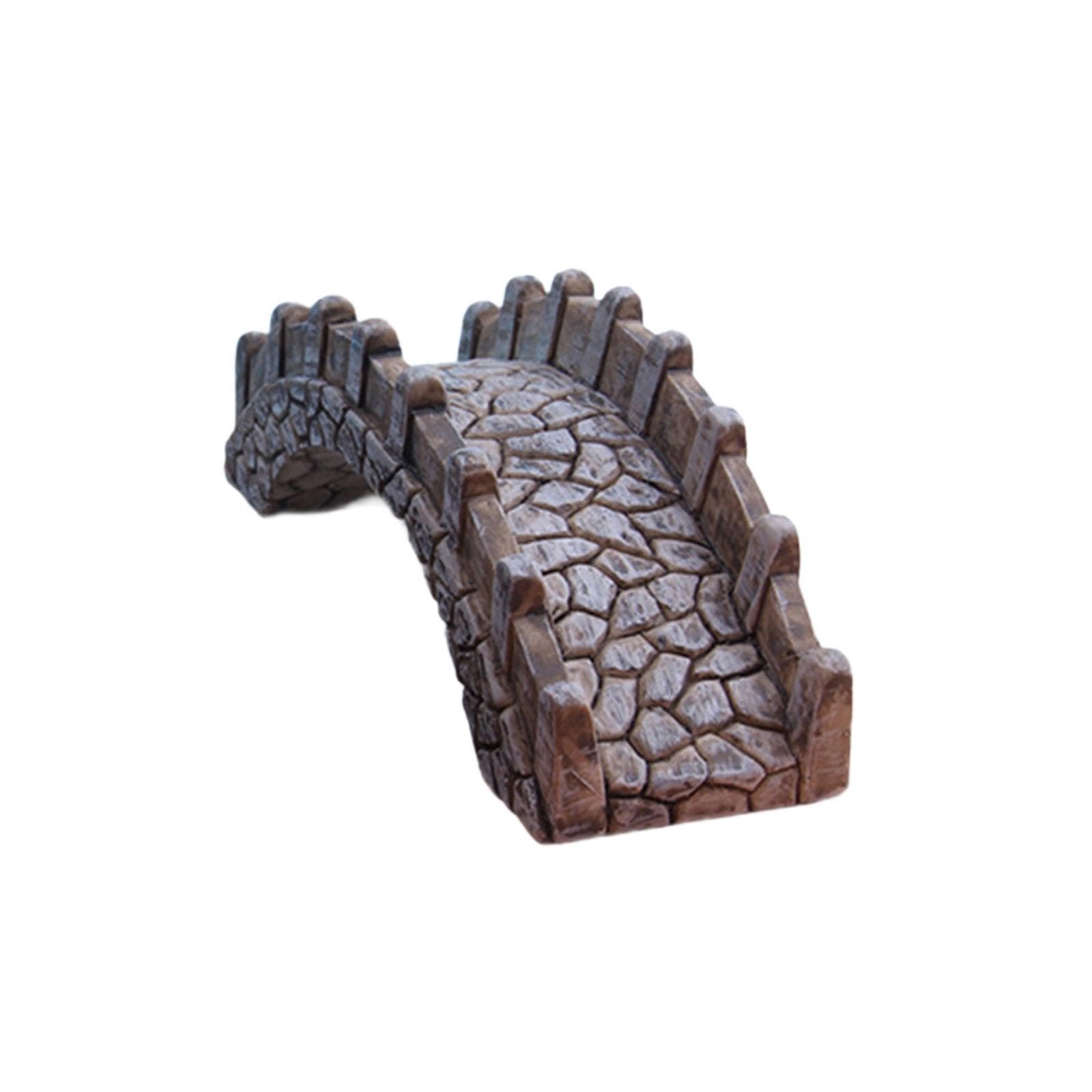 QIXCXAZ Rustic Styling Miniature Figurine Fish Tank Decor Adding Unique Appeal To Aquatic And Landscape Themes Aquarium Decoration Flower Pot Dollhouse, Brown, with Railings