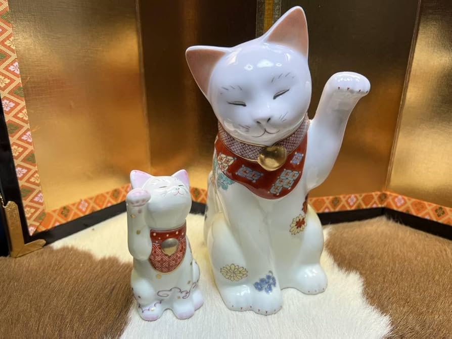 招き猫 親子 陶器 置物 招き猫 おしゃれ 置物 オブジェ ねこ ネコ 陶器 かわいい 日本製