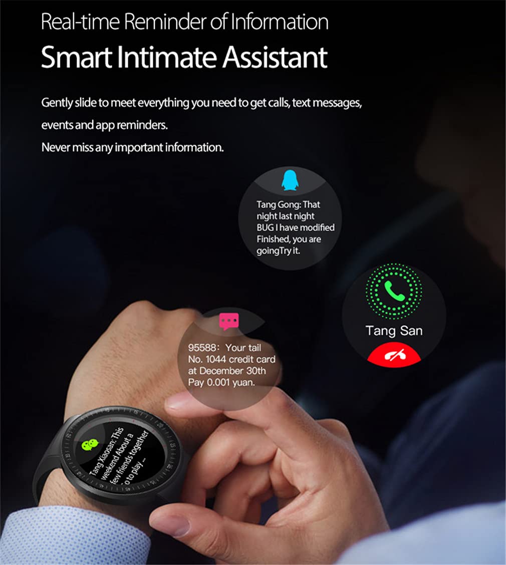 Smart Watch Fitness Tracker per Uomo Donna, Smartwatch con Calorie/Contapassi Activity Tracker, Cardiofrequenzimetro del Sonno per Android E iOS,Nero