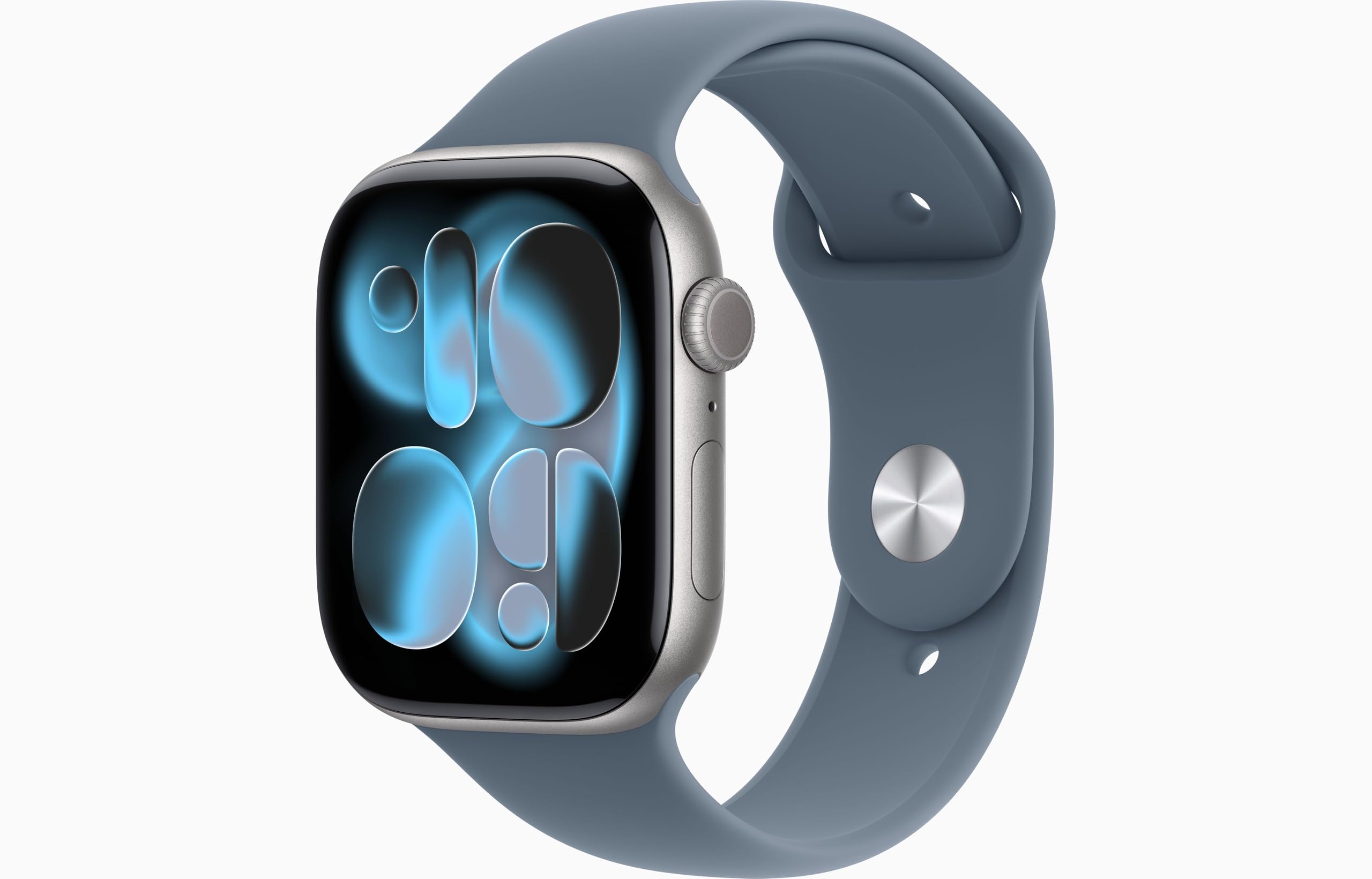 Apple Watch Series 11 [GPS, 46mm] Space Gray Aluminum Case with Anchor Blue Sport Band, M/L (Renewed)