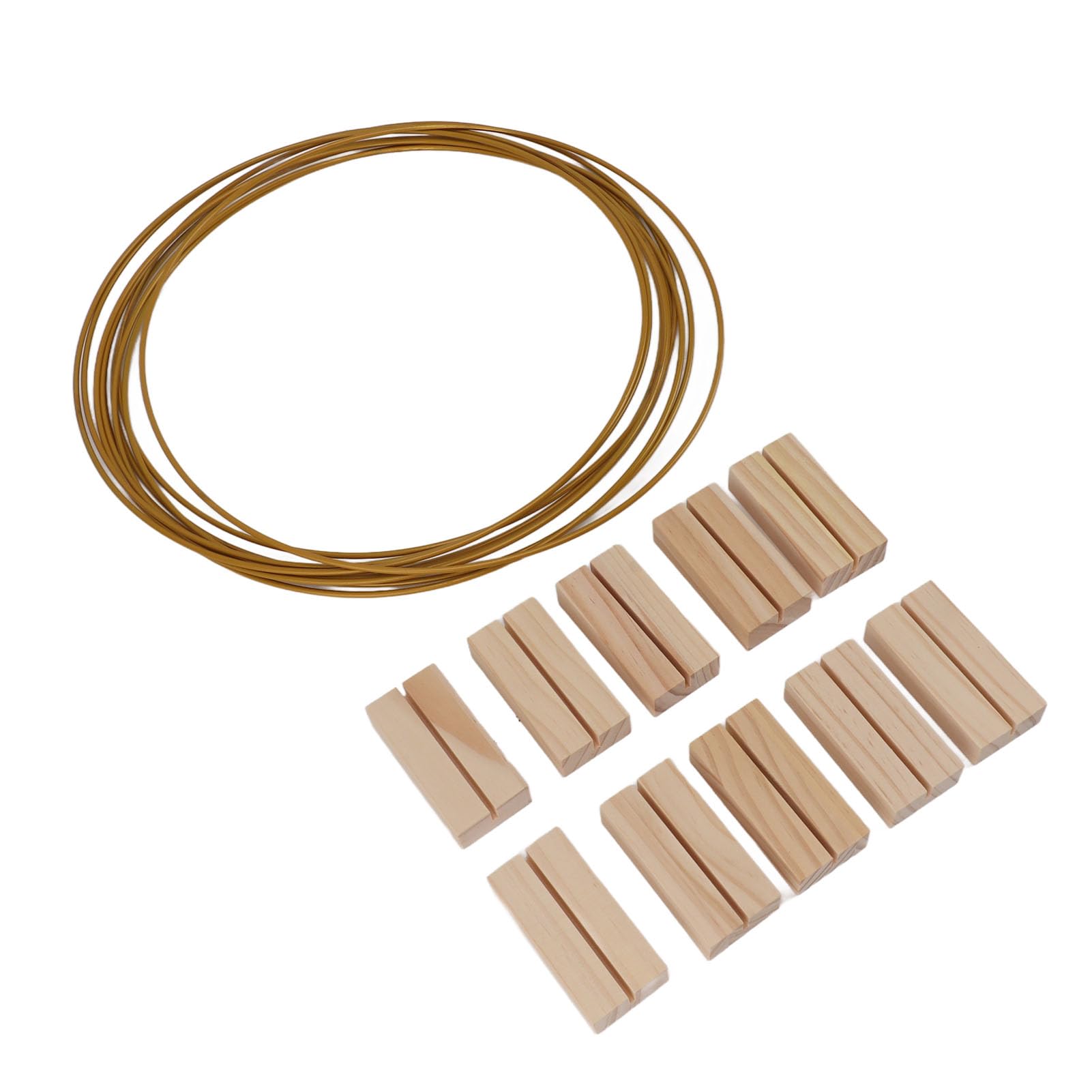 Centros de mesa de metal con base de madera para decoración de mesa de boda, anillos dorados duraderos, uso versátil para fiestas y decoración del hogar