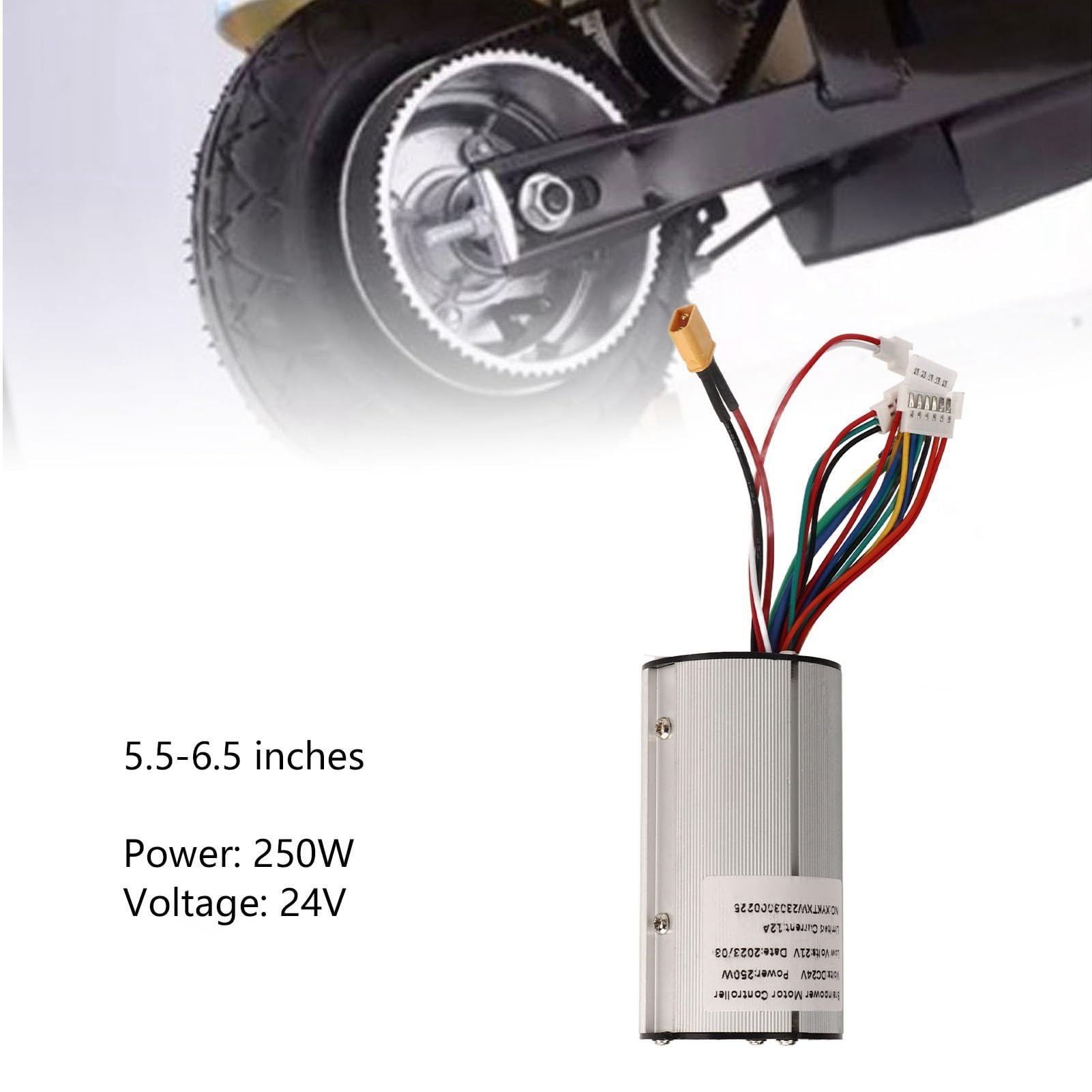 Brushless Motor Controller 5,5-6, Zoll 24V 250W Elektroroller-Controller sorgt for stabile Geschwindigkeitswärmeableitung 6-Pin-Motorgeschwindigkeitsregler for Roller