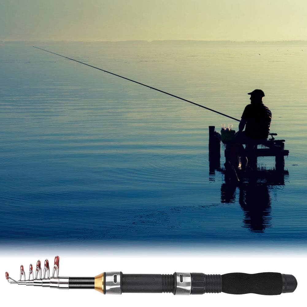Alomejor Caña de Pescar Portátil 1.5M para Pesca en Mar y Agua Dulce - Varilla Ligera de Carbono para Pesca al Aire Ideal para Principiantes y Expertos
