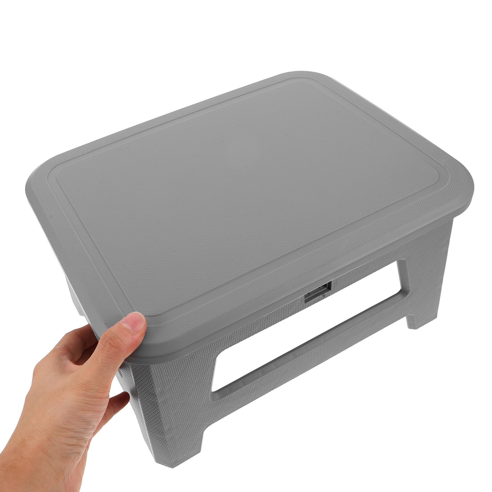 PRETYZOOM Taburete Plegable Portátil para Camping Inodoro Plegable Compacto para Adultos Diseño Discreto y Estable para Emergencias y Viajes al Aire Color Gris Pequeño