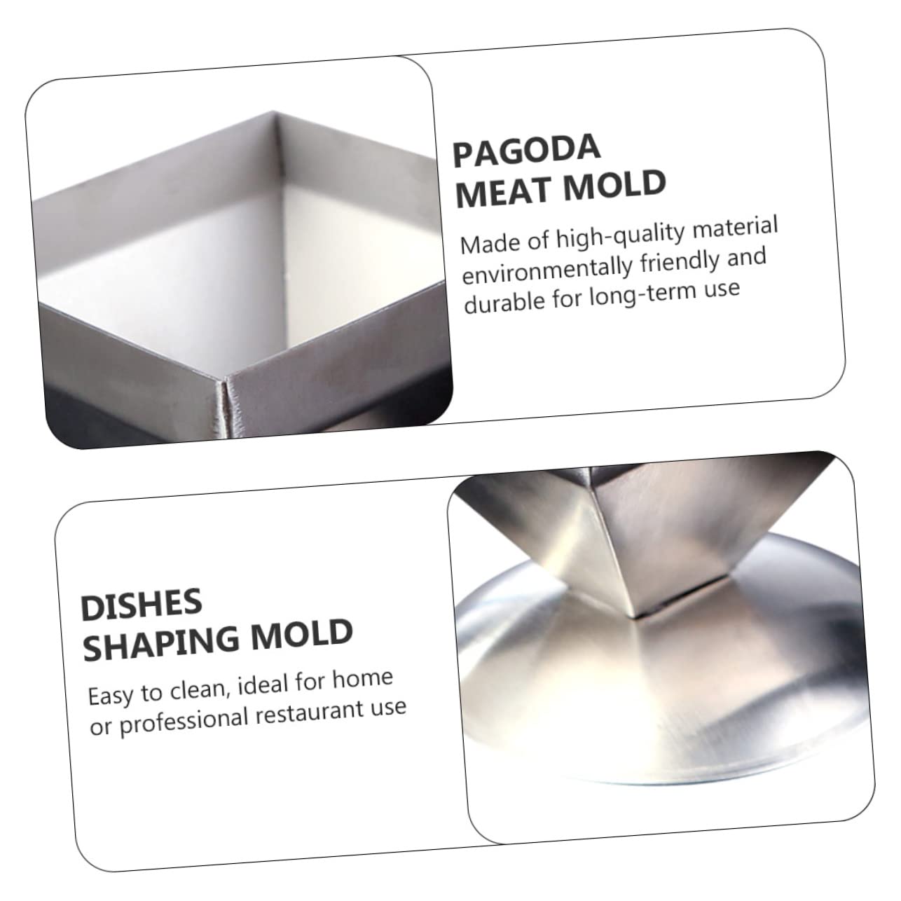 Ciieeo 3 Piezas Molde de carne pagoda molde para pastel de gasa vajilla porción redonda molde de bola de arroz moldes zongzi cozinha kitchen molde para cocina molde de acero inoxidable