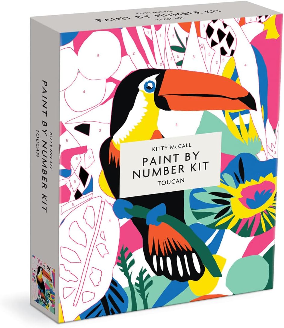 Galison Kitty McCall Toucan Paint by Number Kit: 1, Bold, Vibrant Colors