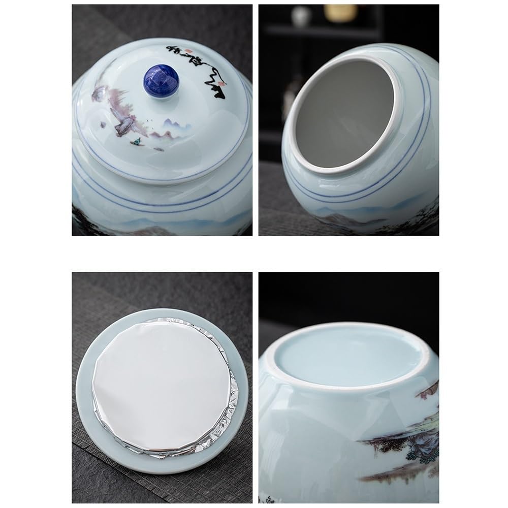 Ceramiczny pojemnik na herbatę, kreatywny, ręcznie malowany pojemnik do przechowywania herbaty, ceramiczny słoik z uszczelnieniem, chiński zestaw do herbaty w stylu retro, pojedynczy słoik, zestaw p