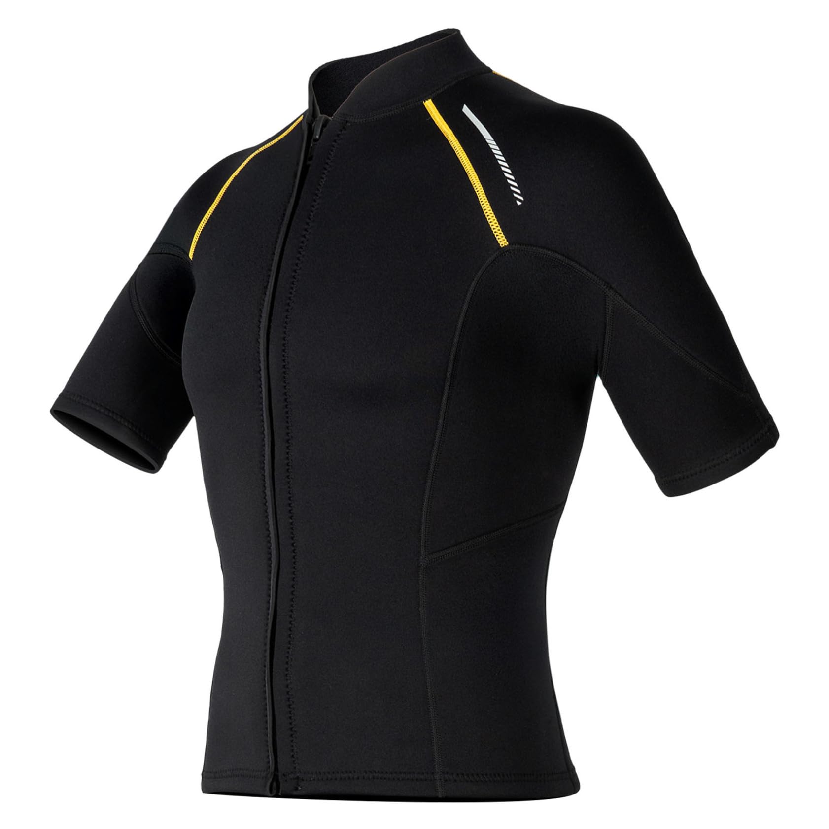 Jugaoge Top de Wetsuit Homme 1.5 mm Neoprène Haut de Combinaison Plongée Veste Manches Courtes Sport Nautique Surf Snorkeling