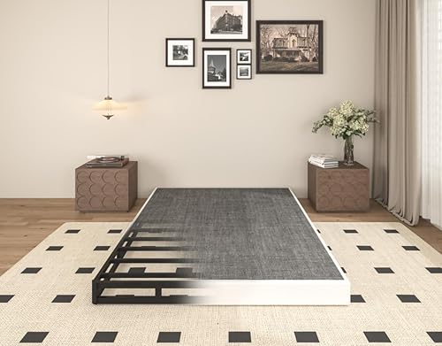 Miniatura 3 de Base para colchón de resorte de metal resistente de 5 pulgadas, base de cama con alta capacidad de 3000 libras, soporte antideslizante, estructura