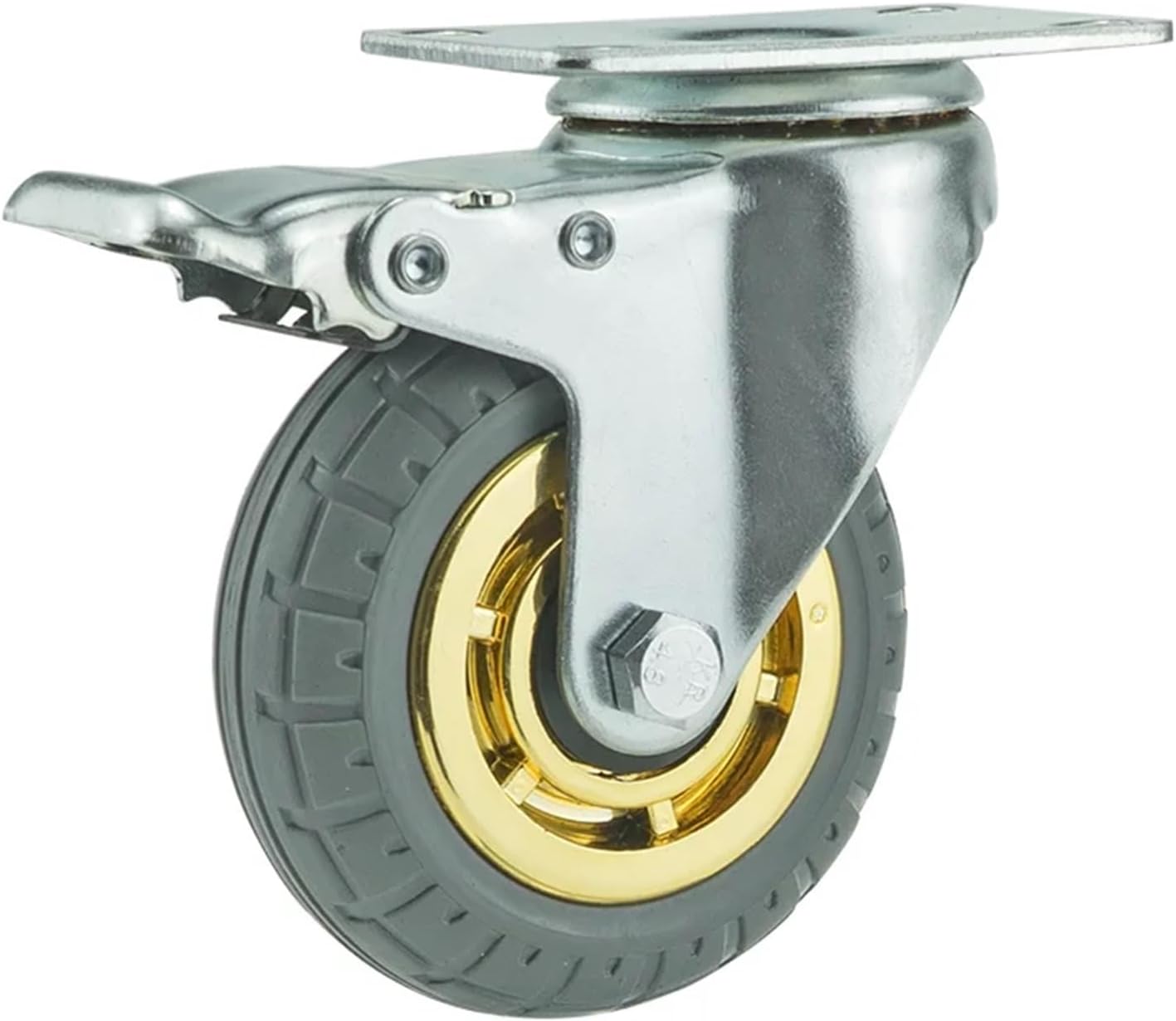 Casters Heavy Loads Rubber Swivel for Furniture Wheels Mover Noiseless Shelf Wheelbarrow Cart Hardwares Transporter Tire Trolley (Color : 1pc Fixed Wheel, Size : 5 Inch)