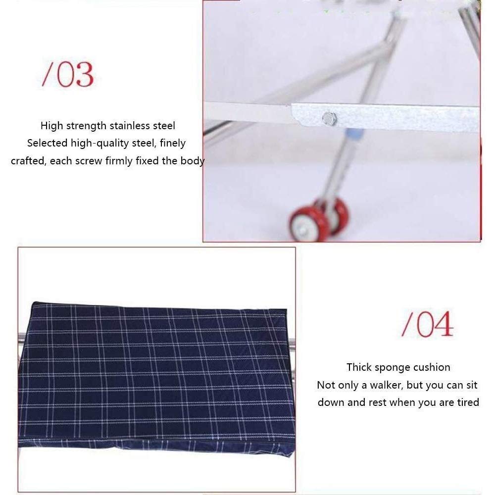 ERoomQ Walking Frame Walker Rollator Lightweight Mobility Aids, Walker Rollator with Seat for Elderly Adult Senior (2)