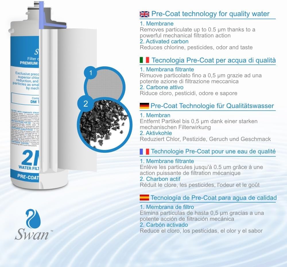 Filtro a Baionetta 2MF | Compatibile con Everpure AC | Per Acqua Potabile | Rimuove Cloro, Torbidità | 1 Unità, Plastica (2MF)