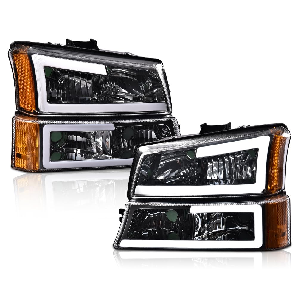 ALLGOOD LED DRL Headlight Assembly Front Headlamp,Compatible with Chevy Silverado 1500 2500 3500 HD Models 2003-2006,Fit Chevy Avalanche 1500 2500