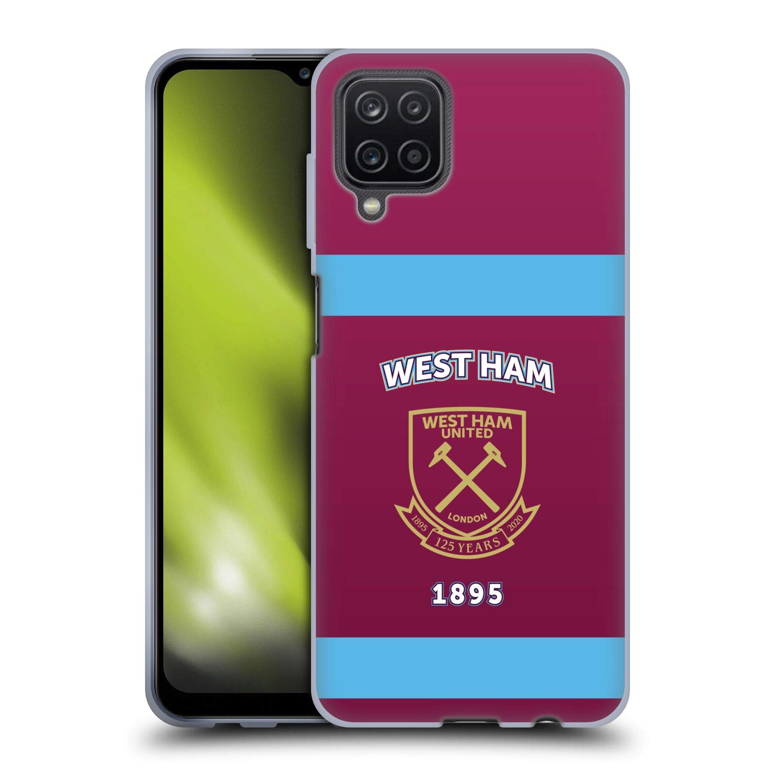 Head Case Designs Offizielle West Ham United FC 1895 Claret Kamm 125es Jahrestag Gel Handyhülle Hülle [Militärischer Schutzgrad] Kompatibel mit Samsung Galaxy A12 (2020)