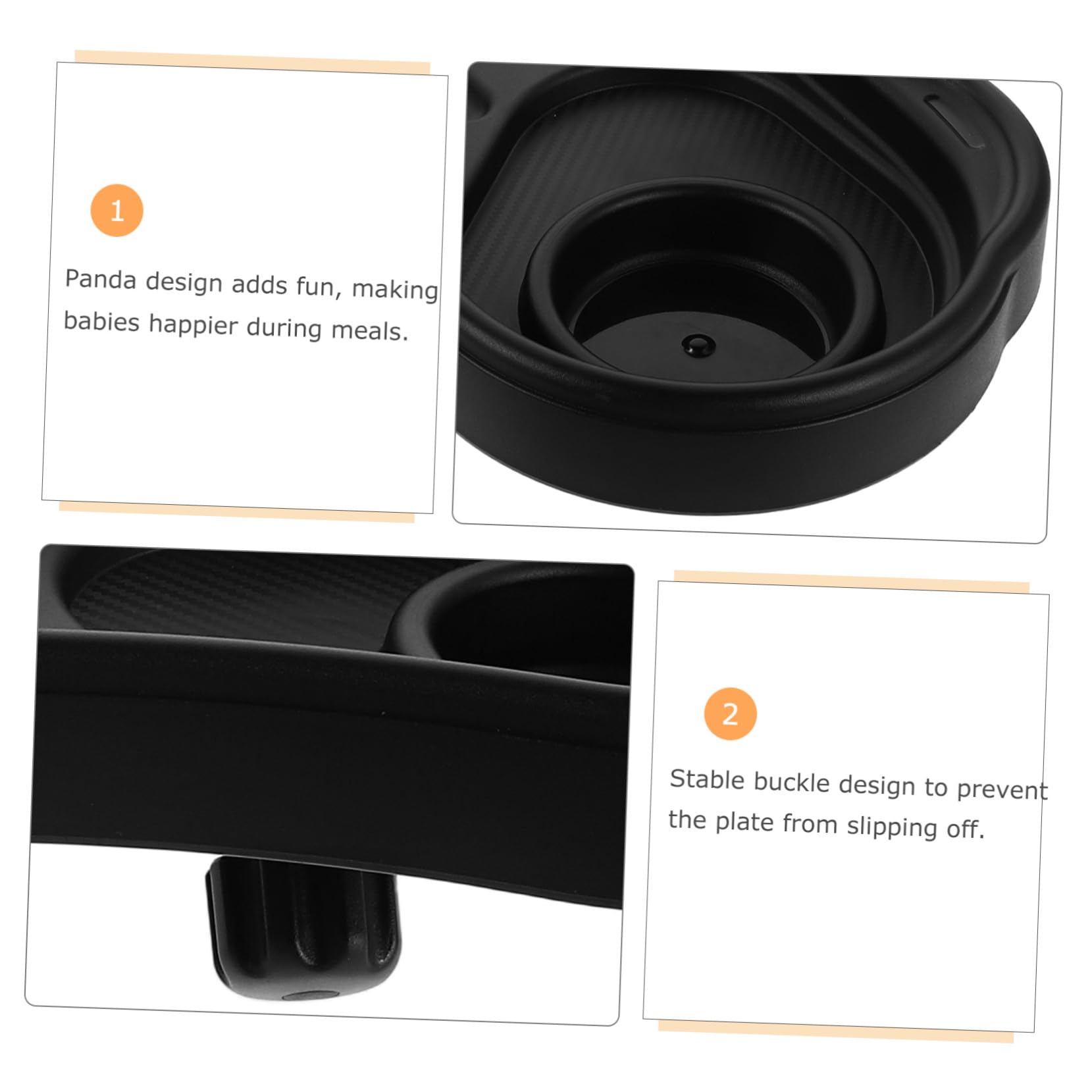 Vassoio Snack Passeggino con Porta Bicchiere Forma di Panda Piatto Rimovibile Antiscivolo per Accessorio Facile da Installare per Passeggini Carrozzine e Wagon