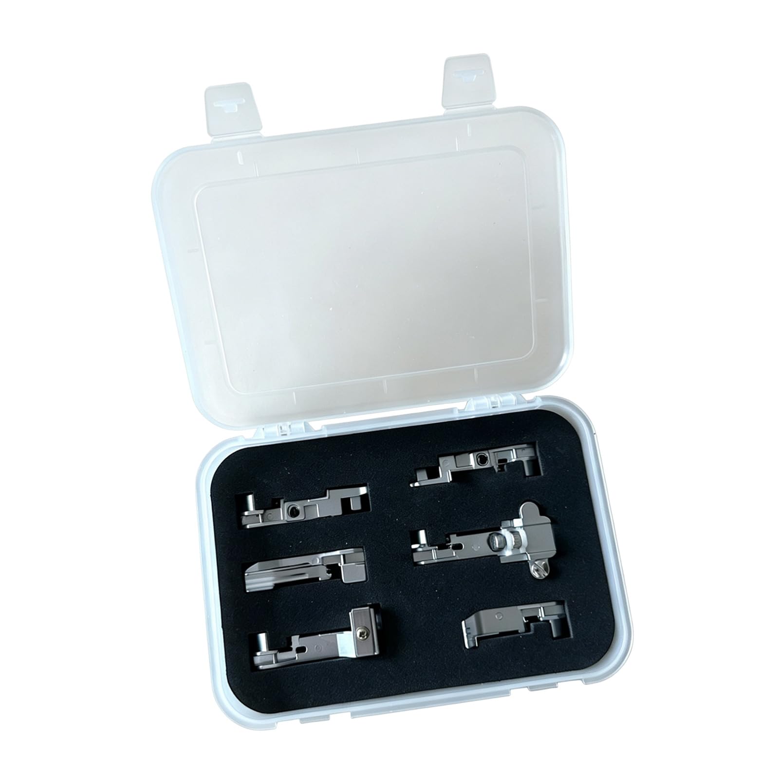 Nucelit Aluminum Alloy Presser Feet Set of 6 for Smooth and Stitching on Fabrics Sewing Machine Feet