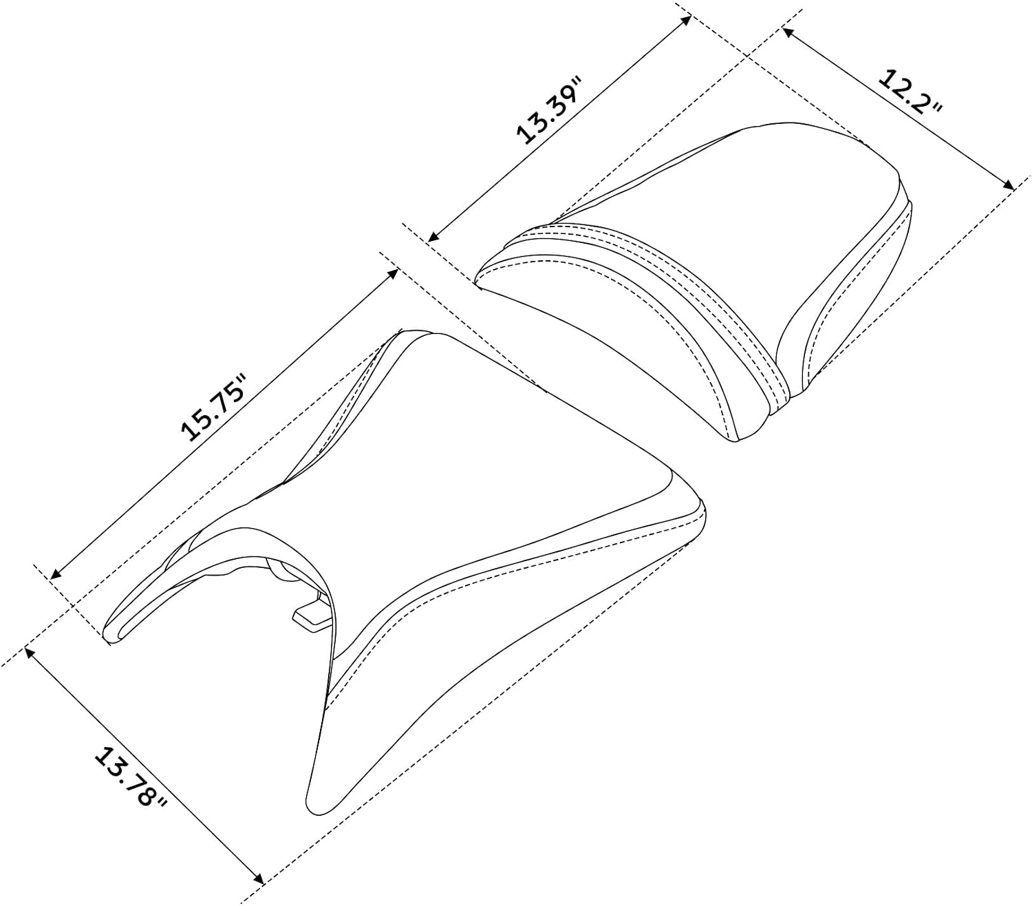 Green-L Rider&Passenger Seat Fit for Kawasaki 2003-2004 Ninja ZX6R ZX636 ZX6RR ZX600 Driver Cushion Pillion ZX 6R 6RR Set Custom