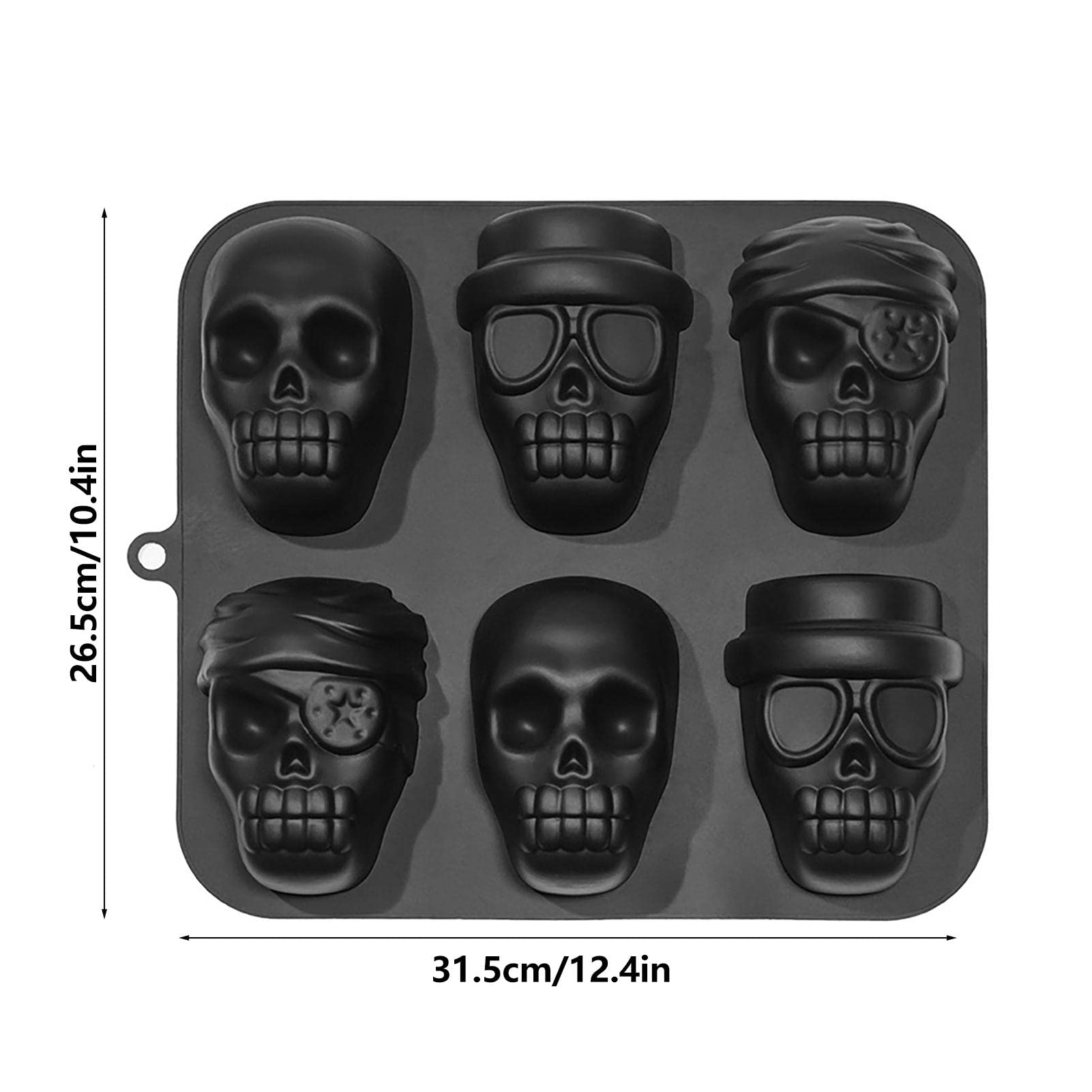 Moule à Glaçons En Silicone Avec Tête De Mort,Noir,Moule à