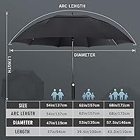 Vista 2 de ZOMAKE - Paraguas de golf a prueba de viento, extragrande, de gran tamaño, de doble dosel resistente para lluvia, juegos deportivos y carrito