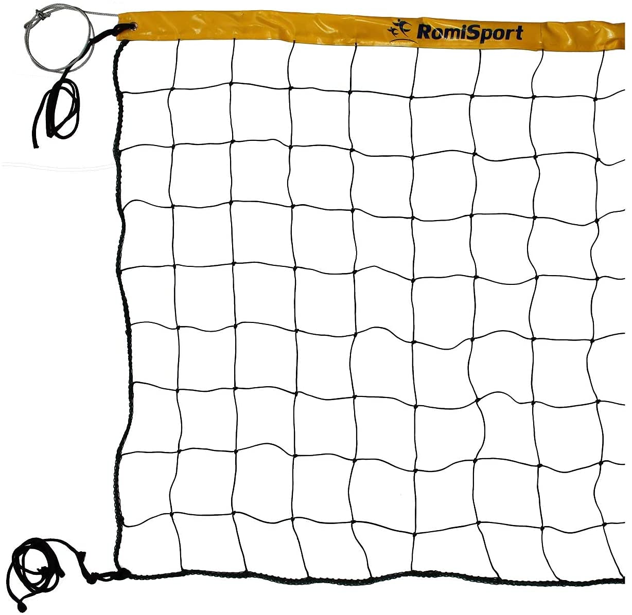 Romi Sport - Pallone da beach volley con rete completa + pali in acciaio + marcatura sul campo Courtline + Ball VXL20, 8,5 m, 9,5 m per il tempo libero in giardino o sulla spiaggia (9,50)