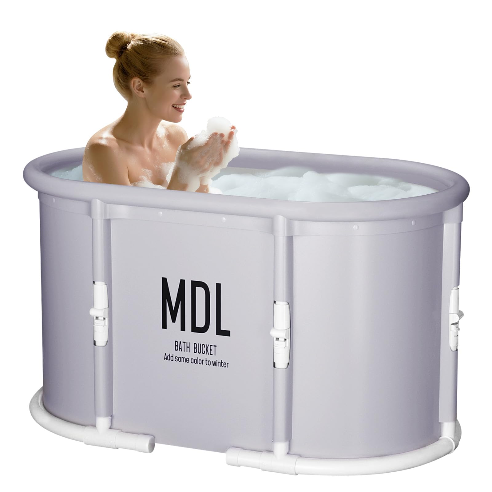 Baignoire portable pliable de douche autoportante pour adulte intérieur extérieur