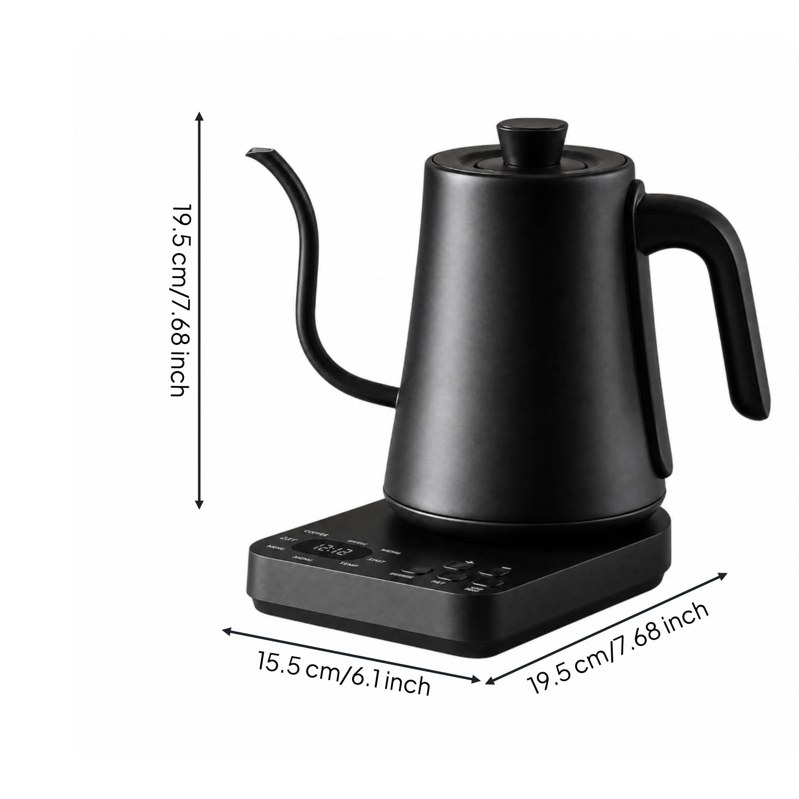 Yajuyi Hervidor Eléctrico Cuello Cisne Resistente Al Óxido Hervidor Eléctrico Acero Inoxidable Compacto para Eniastas l Café