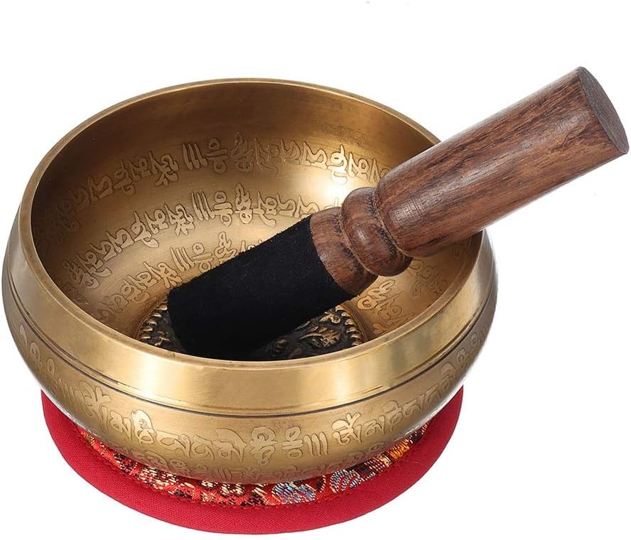 Tibetan Singing Bowl Buddhist Chanting Bowl Buddhist Sound Bowl Wooden Mallet Copper Handmade