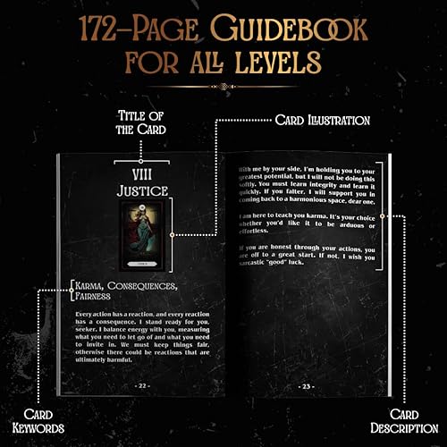 Miniatura 9 de Earth Moon Magick - Tarot del Reino de las Sombras - 78 + 2 cartas adicionales, guía con palabras clave, juego de cartas de tarot oráculo, ideal