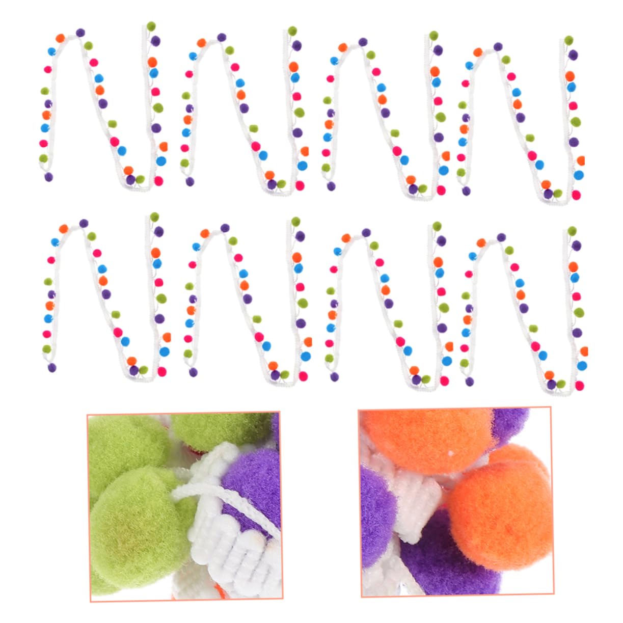 STOBOK 32piezas Lote Cintas Decorativas Con Pompones De Lana Para Manualidades Para Fiestas Bodas y Proyectos De Costura Creativos Longitud Suficiente Para Diversas Decoraciones