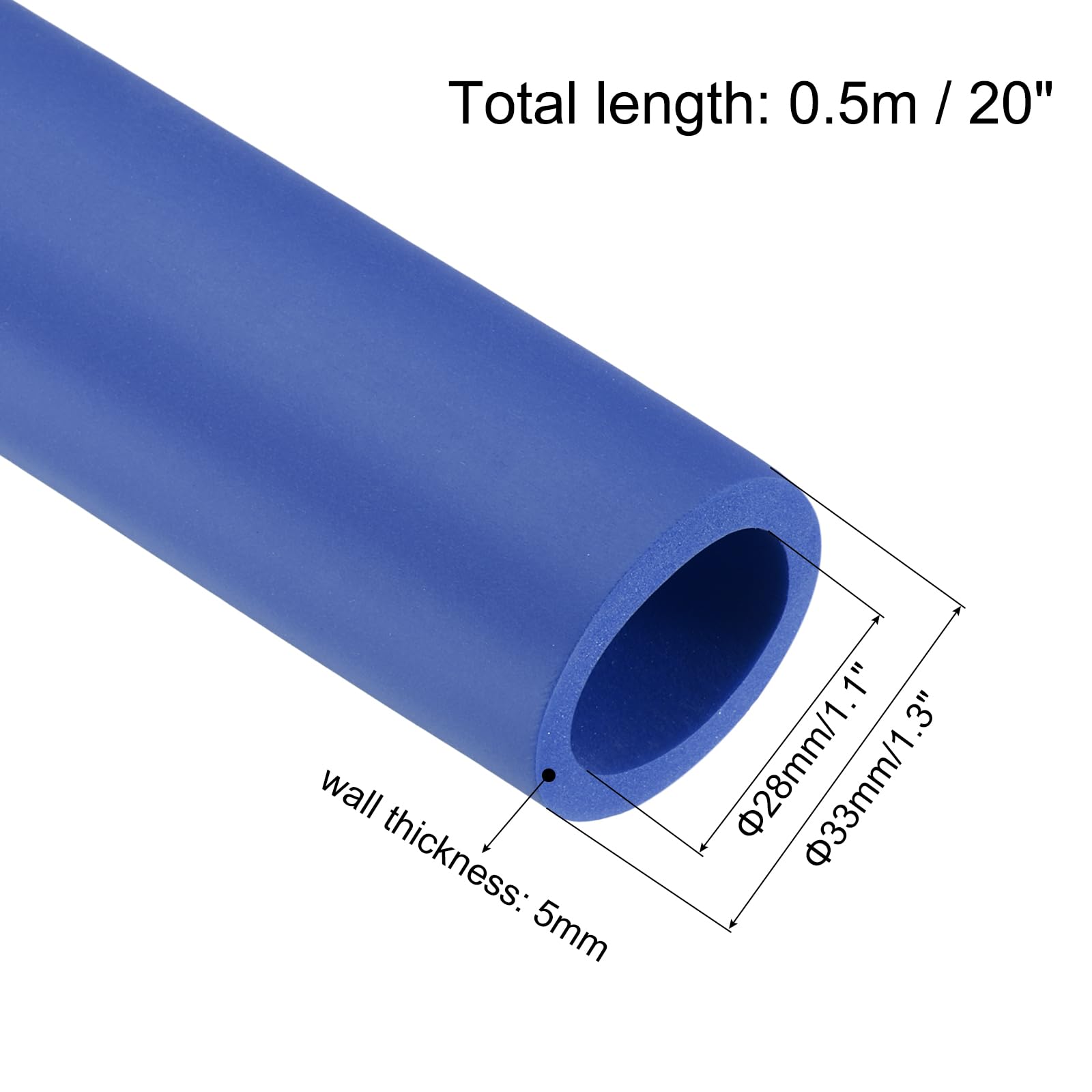 Tubo Isolante In Schiuma Sourcing Map - Diametro Int/Est 25/51 Mm, Per Conservazione Calore